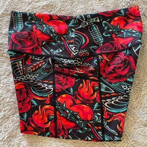 Constantly Varied Gear - "Tattoo Red Rose" Athletic Shorts (XS)